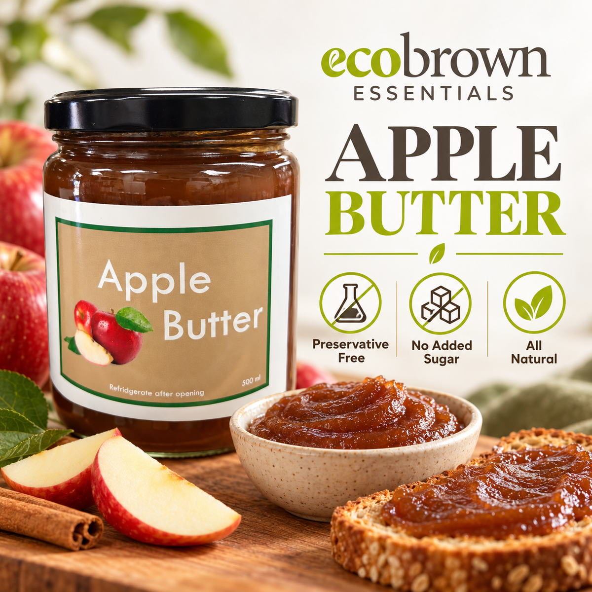 Pure Apple Butter - No Added Sugar & Preservative  Free | Pure Apple Butter | Organic Apple Butter |Made in Canada (Copy)
