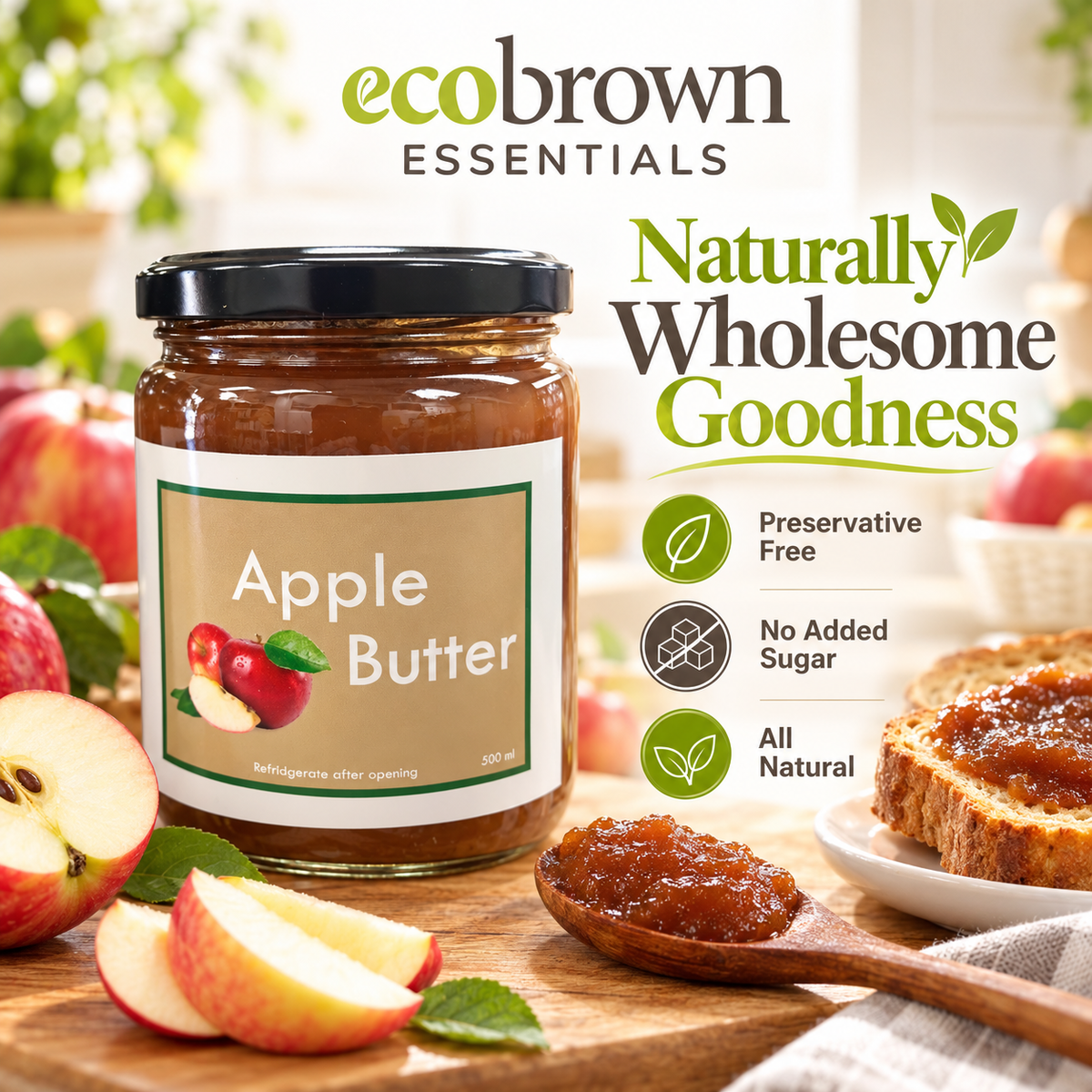 Pure Apple Butter - No Added Sugar & Preservative  Free | Pure Apple Butter | Organic Apple Butter |Made in Canada (Copy)