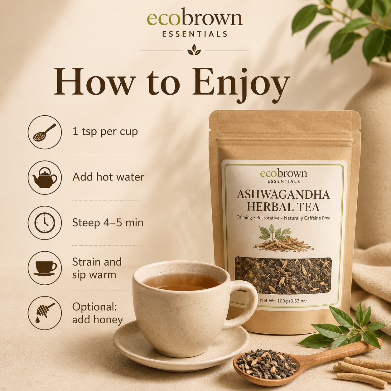 Ashwagandha Ayurvedic Tea - Herbal Tea