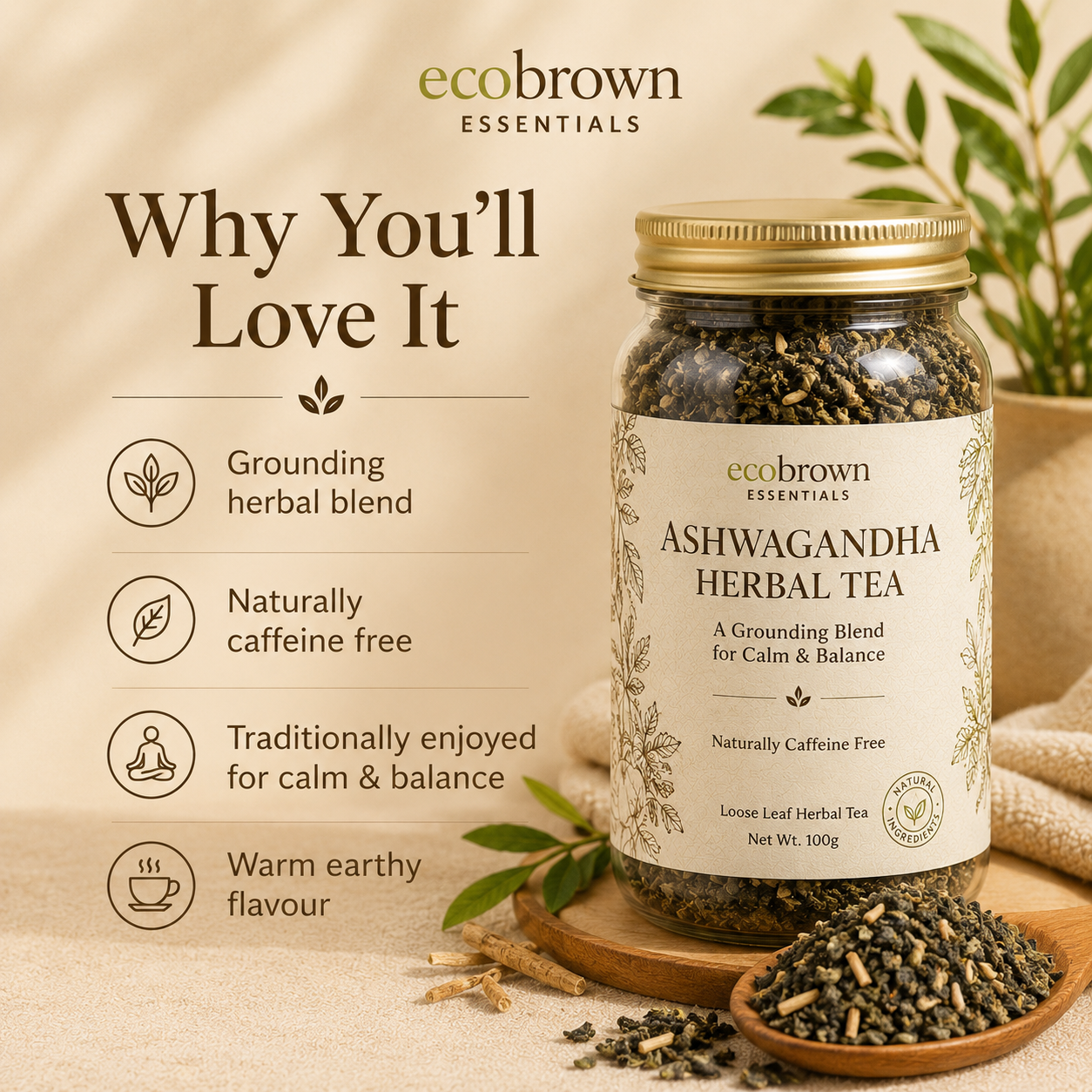 Ashwagandha Ayurvedic Tea - Herbal Tea