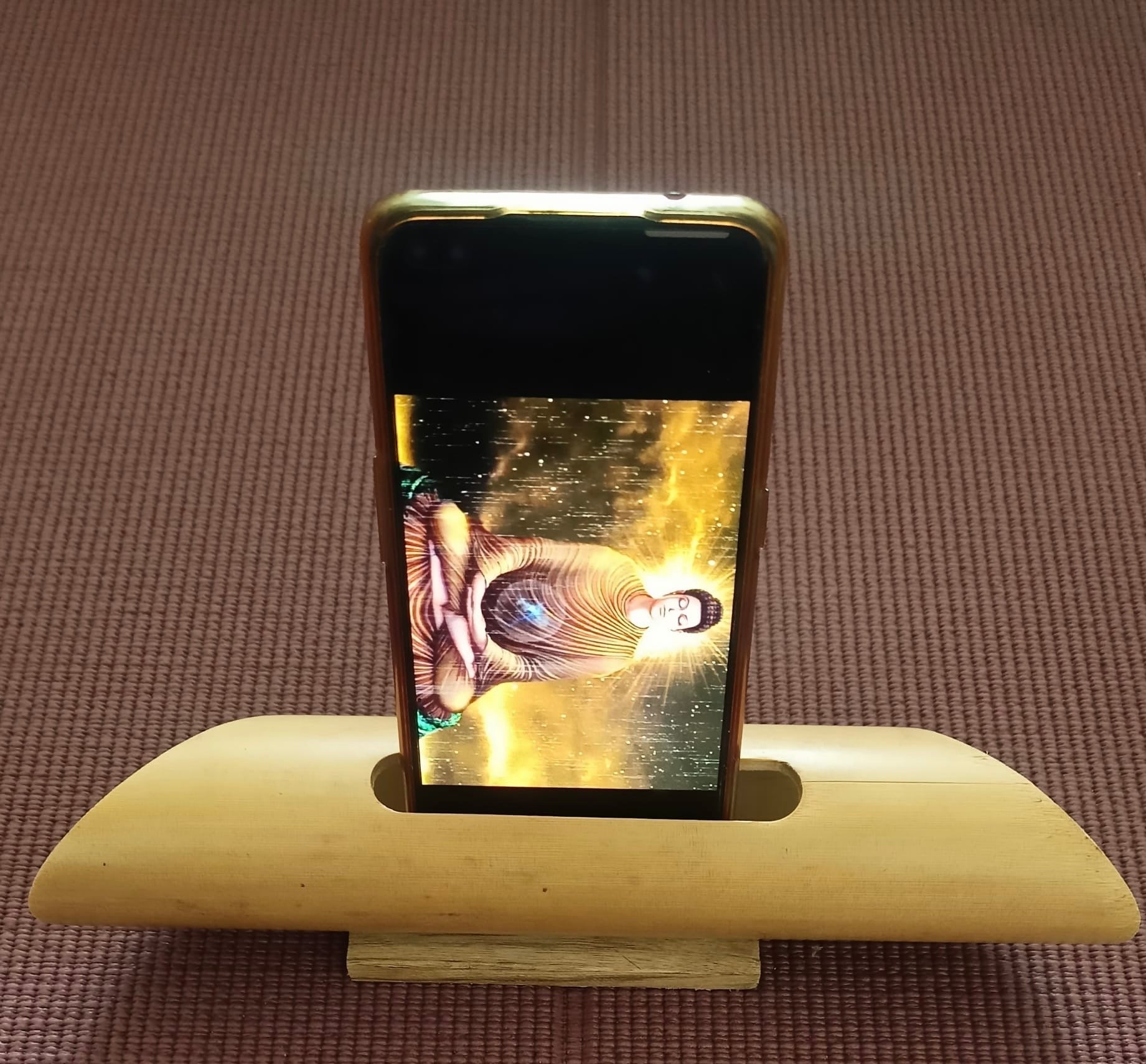 Natural Bamboo Sound Amplifier | Passive Acoustic Phone Speaker Stand | Handcrafted Bamboo Audio Booster with Carved Design | No Power, No Wires Needed |Bamboo Amplifier | Eco Friendly Speaker
