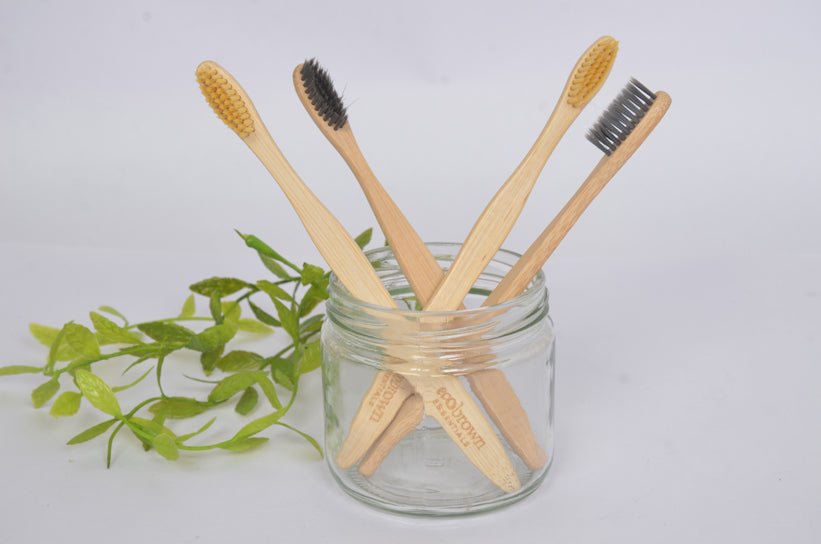 Bamboo Toothbrush | Eco Friendly Toothbrush | Sustainable Toothbrush | Bamboo Bristle Toothbrush | Plastic Free Toothbrush | Charcoal Bamboo Toothbrush