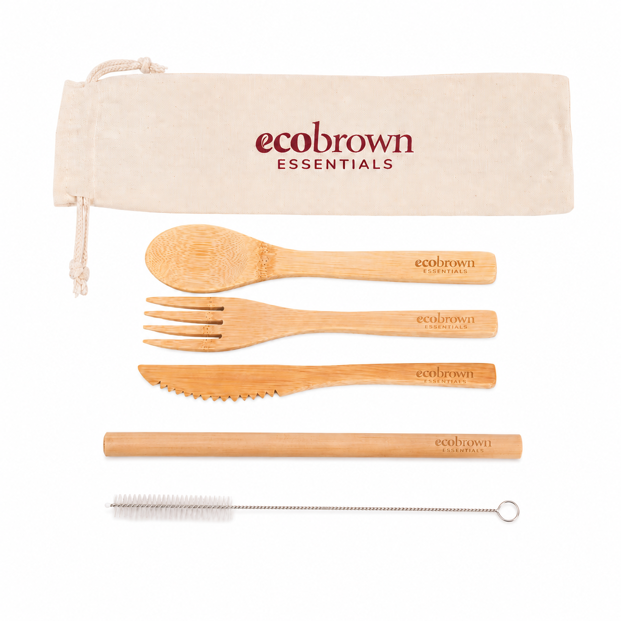 Reusable Bamboo Cutlery Set with Organic Cotton Pouch | Zero Waste Travel Essentials| Reusable Bamboo Cutlery Set | Reusable Cutlery Set | Eco friendly Cutlery