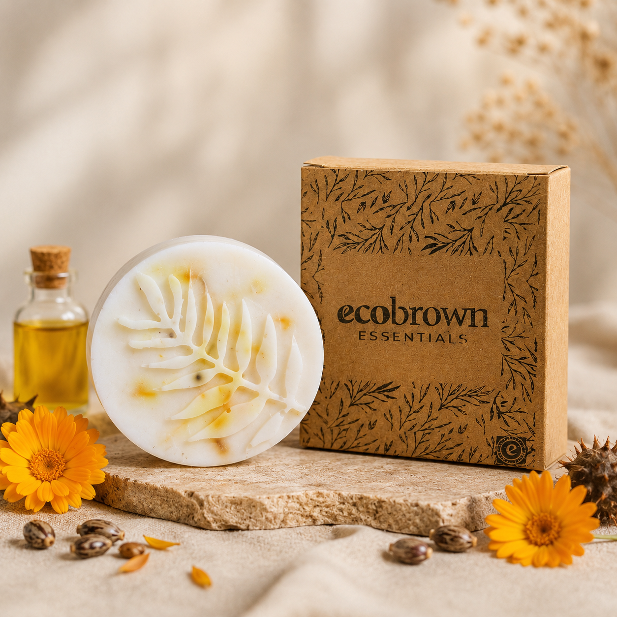 Calendula & Castor Oil Handmade Soap Bar |Castor Oil Soap Bar | Calendula & Castor Oil Soap for Dry Skin | Made in Ontario