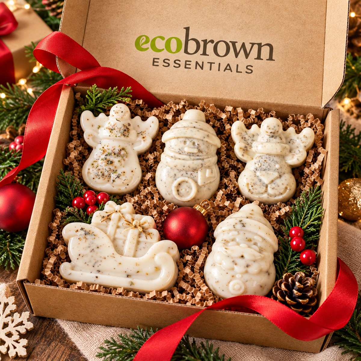 Christmas Themed Soaps Gift Box | Handmade Christmas Themed Soaps   | Thoughtful Gift Box |Zero Waste Gifts|Natural Handmade Soaps