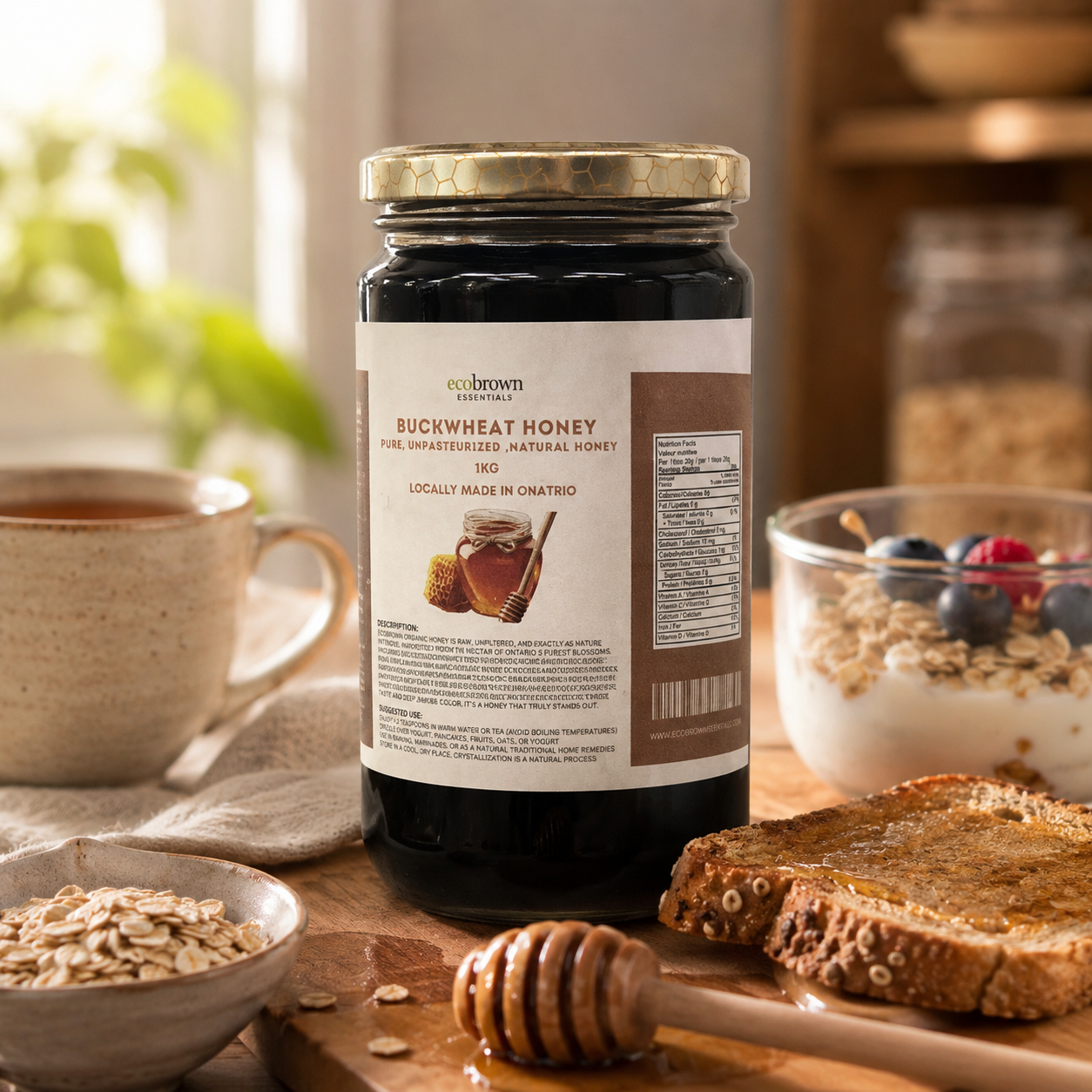 Farm Fresh Raw Buckwheat Honey | Buckwheat Honey |  Raw Unpasteurized Buckwheat Honey