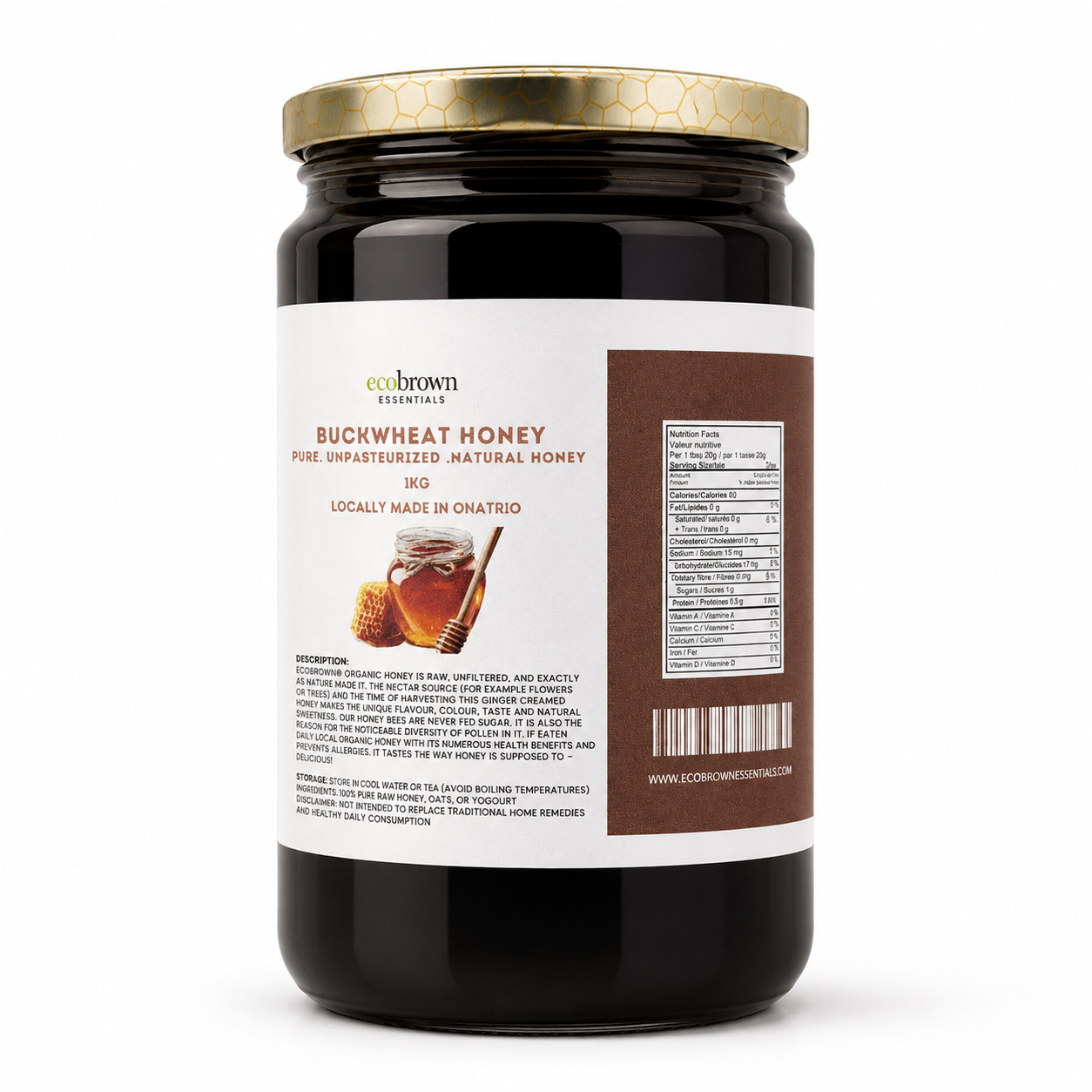 Farm Fresh Raw Buckwheat Honey | Buckwheat Honey |  Raw Unpasteurized Buckwheat Honey