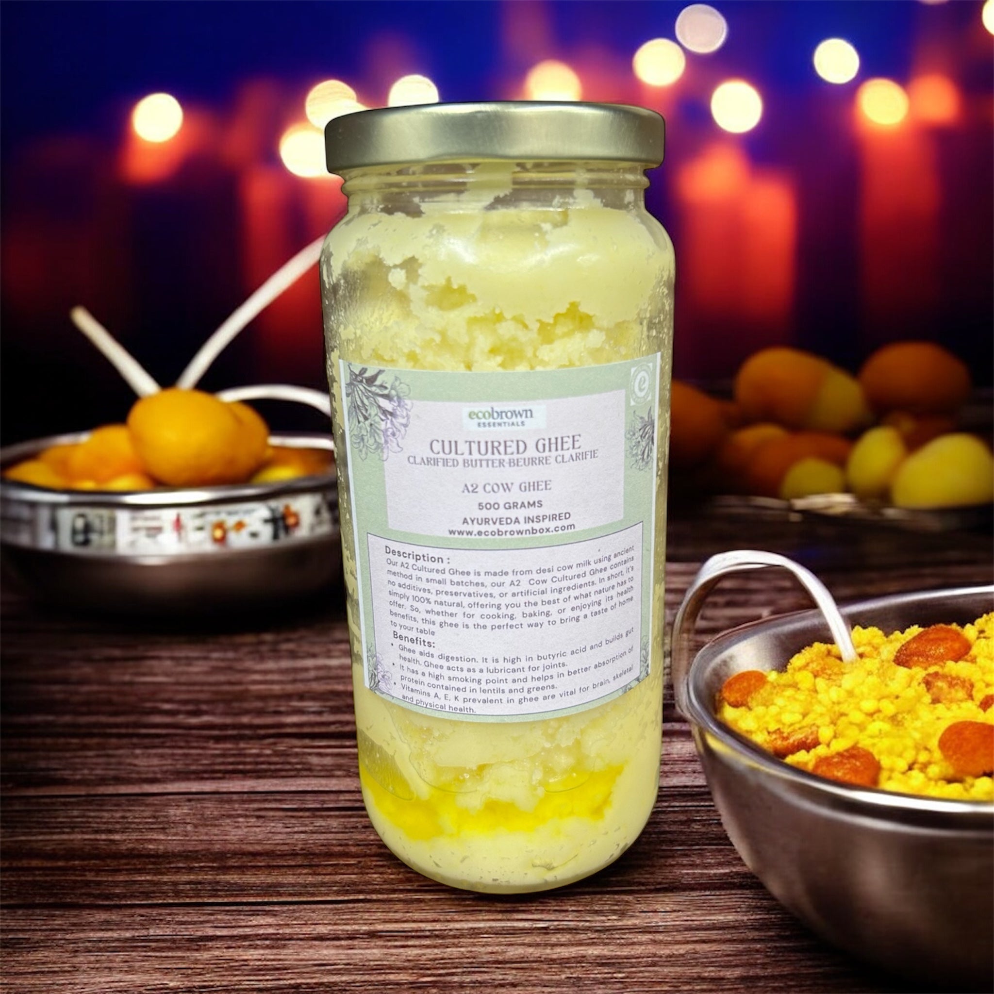 Pure A2 Ghee, Gir Cow A2 Ghee | Vedic Bilona Method| Curd-churned A2 Ghee | Cultured Ghee | Grass-fed free grazing cows | Traditional ghee