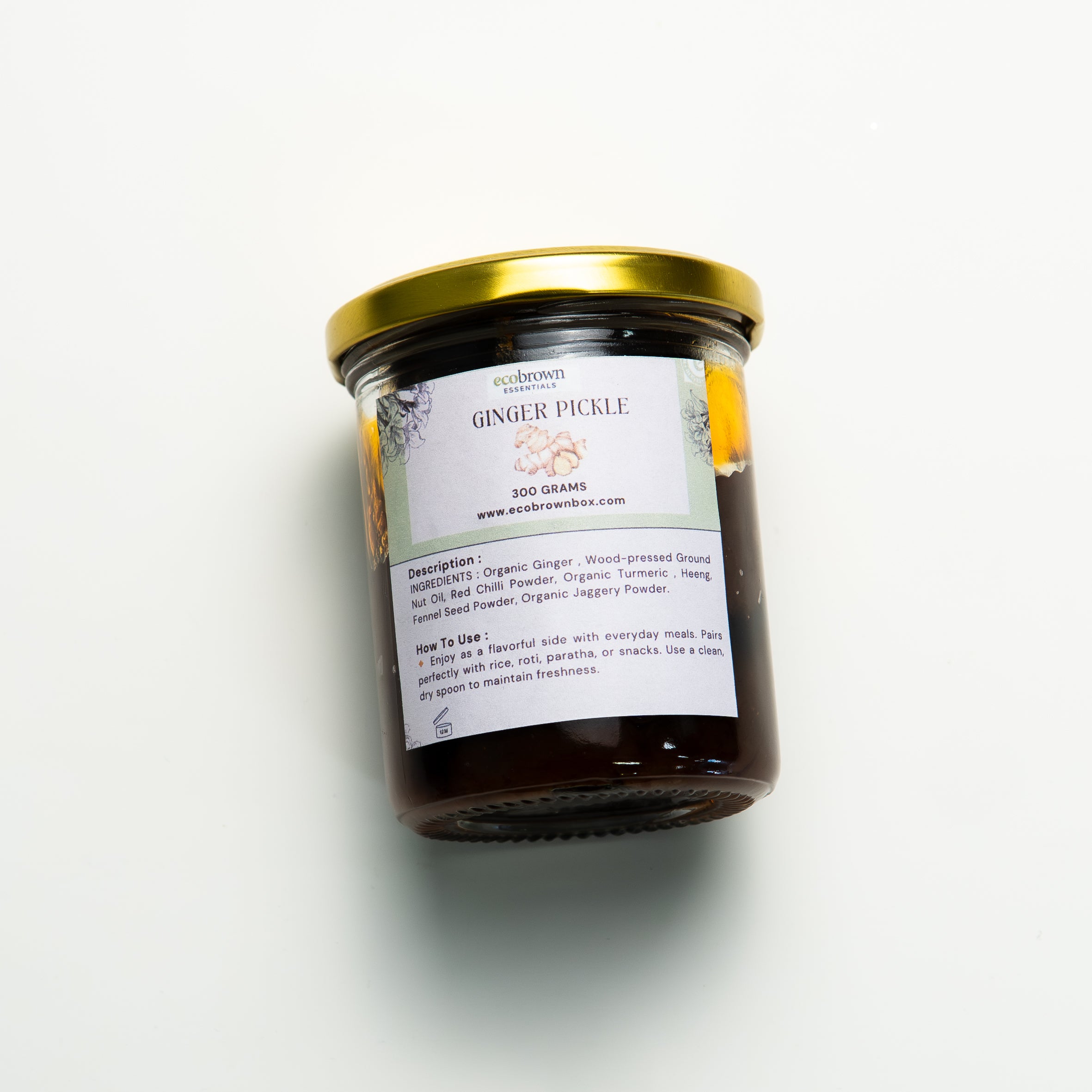 Ginger Pickle | Organic Sun-Matured Ginger Pickle | Traditional Ayurvedic Digestive Pickle