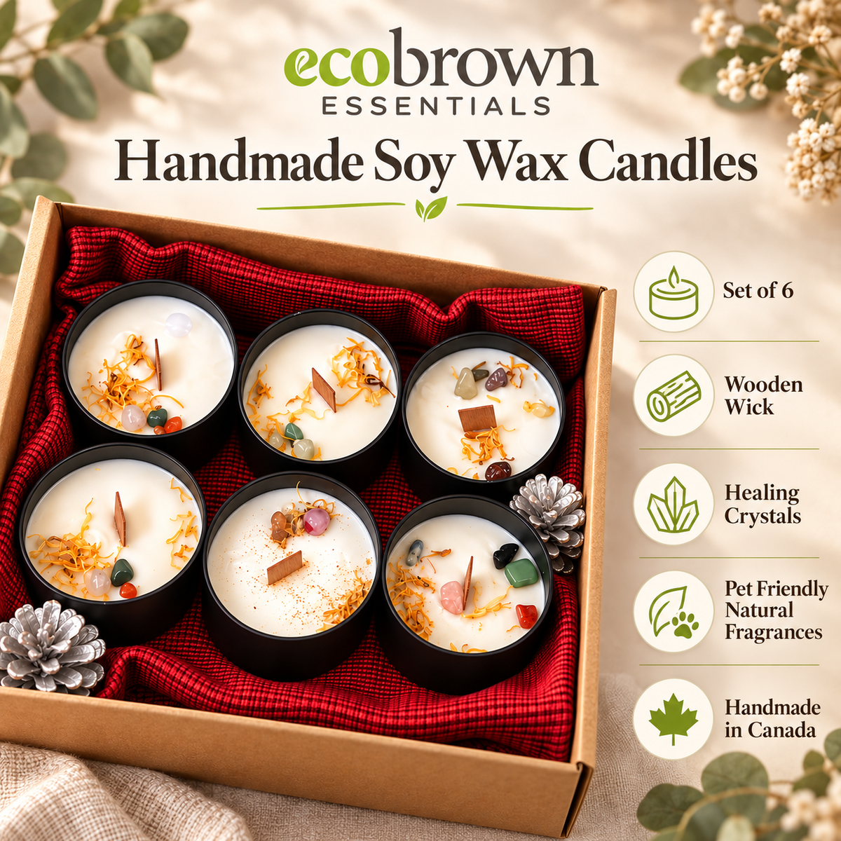 Handmade Assorted Soy Wax Candles| Handmade Soy Wax Candles Set  | Thoughtful Gift Box |Zero Waste Gifts| Pet Frindly Mild Scented