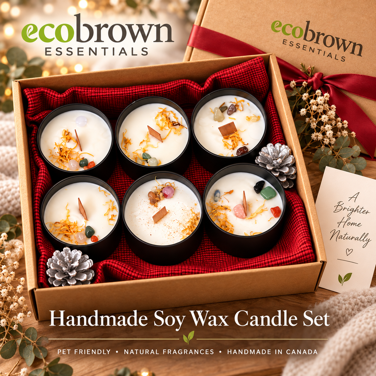 Handmade Assorted Soy Wax Candles| Handmade Soy Wax Candles Set  | Thoughtful Gift Box |Zero Waste Gifts| Pet Frindly Mild Scented