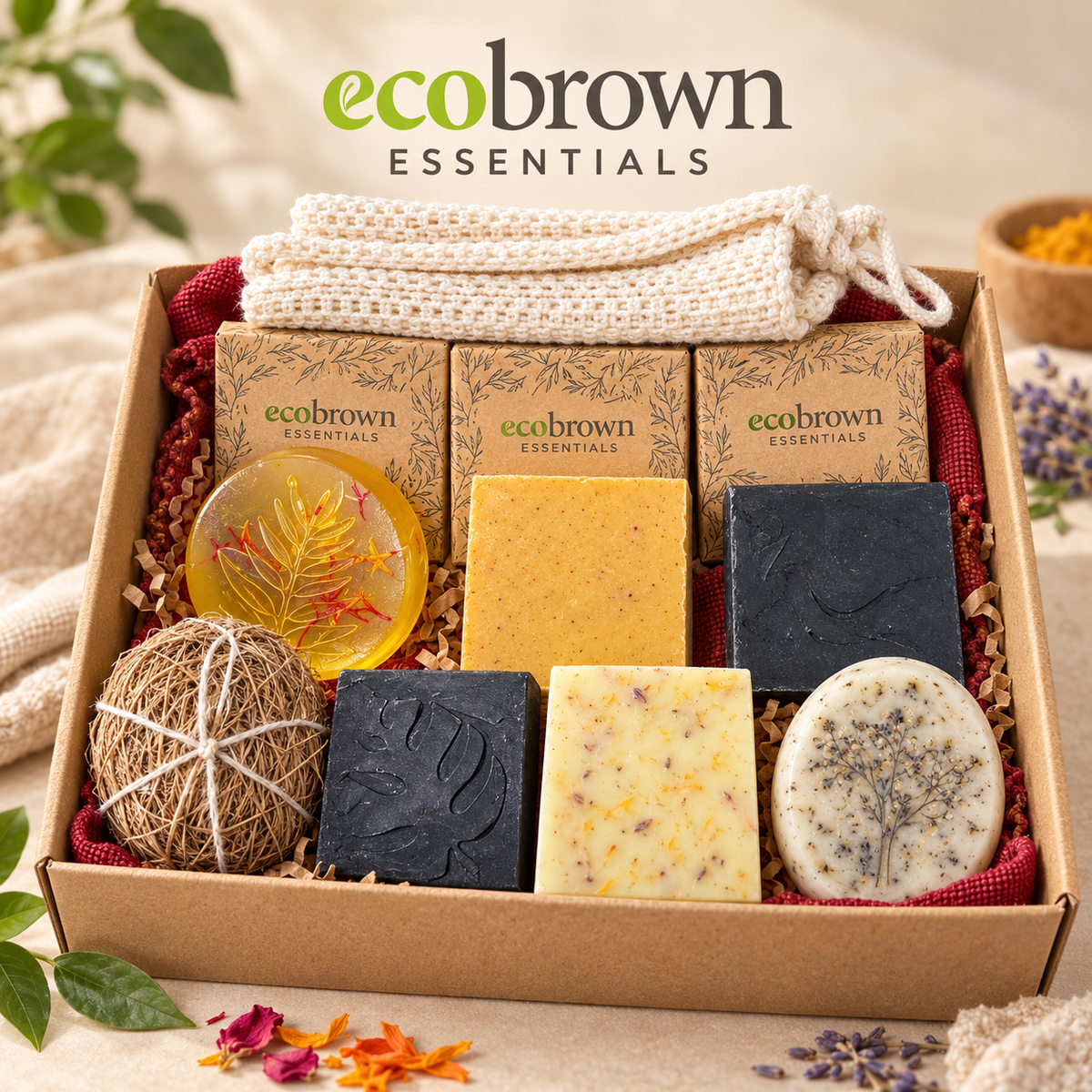 Ayurvedic Assorted Soaps Gift Box | Handmade Ayurvedic Soaps Set  | Thoughtful Gift Box |Zero Waste Gifts|Natural Handmade Soaps
