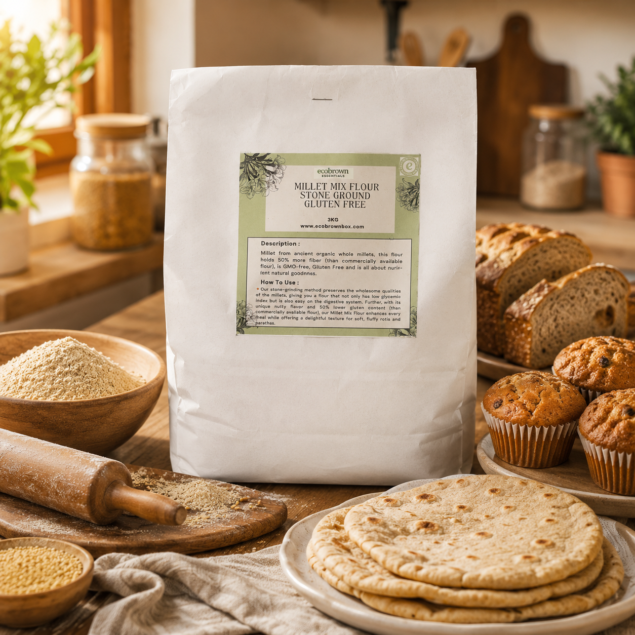 Millet Mix Flour | Blend of Ancient Millets | Gluten-Free, High Fiber & Iron-Rich | Organic Millets