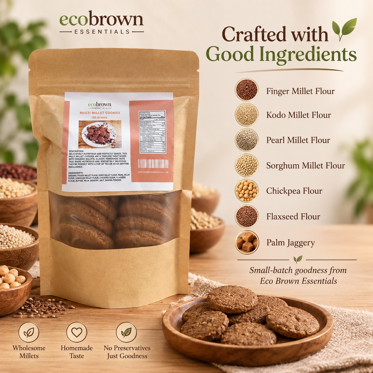 Multi Millet Cookies | Healthy Snacks | High Fiber Millet Cookies | Whole Grain Cookies | Made in Canada