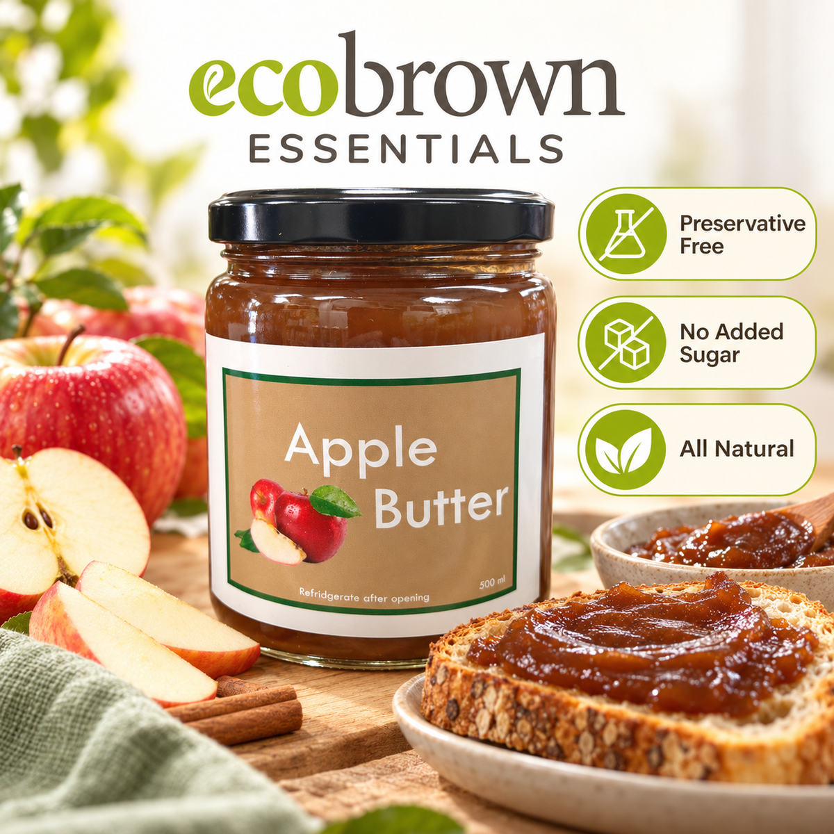 Pure Apple Butter - No Added Sugar & Preservative  Free | Pure Apple Butter | Organic Apple Butter |Made in Canada (Copy)