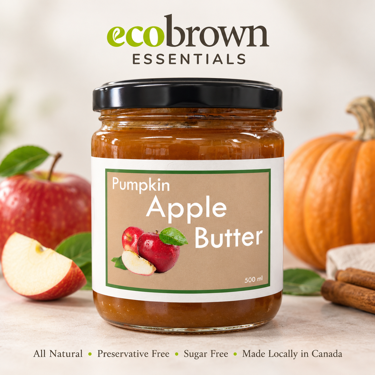 Pumpkin Apple Butter - No Added Sugar & Preservative  Free | Pumpkin Apple Butter | Organic Pumpkin Apple Butter |Made in Canada