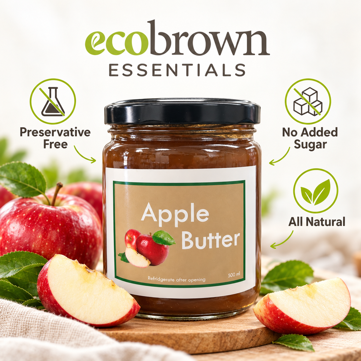 Pure Apple Butter - No Added Sugar & Preservative  Free | Pure Apple Butter | Organic Apple Butter |Made in Canada (Copy)