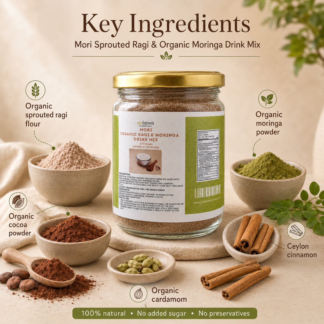 Mori -Sprouted Ragi & Moringa Drink Mix