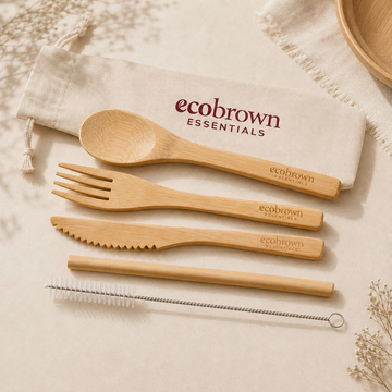 Reusable Bamboo Cutlery Set with Organic Cotton Pouch | Zero Waste Travel Essentials| Reusable Bamboo Cutlery Set | Reusable Cutlery Set | Eco friendly Cutlery
