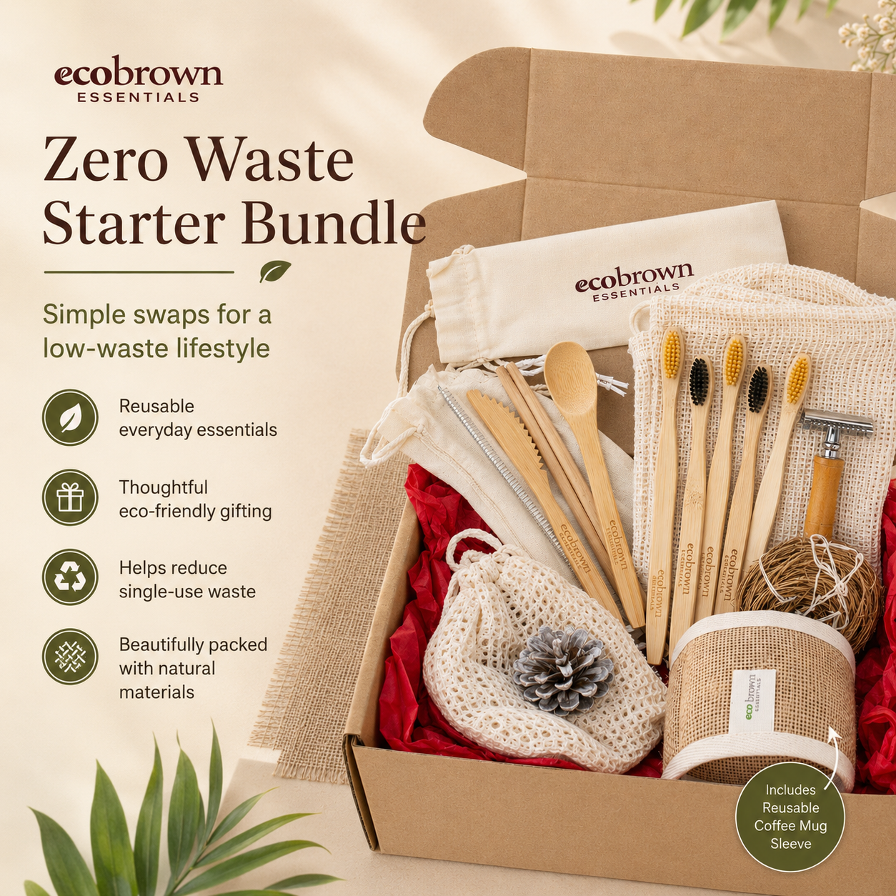 Zero Waste Starter Kit| Zero Waste Starter Bundle | Thoughtful Gift Box |Zero Waste Everyday Essentials
