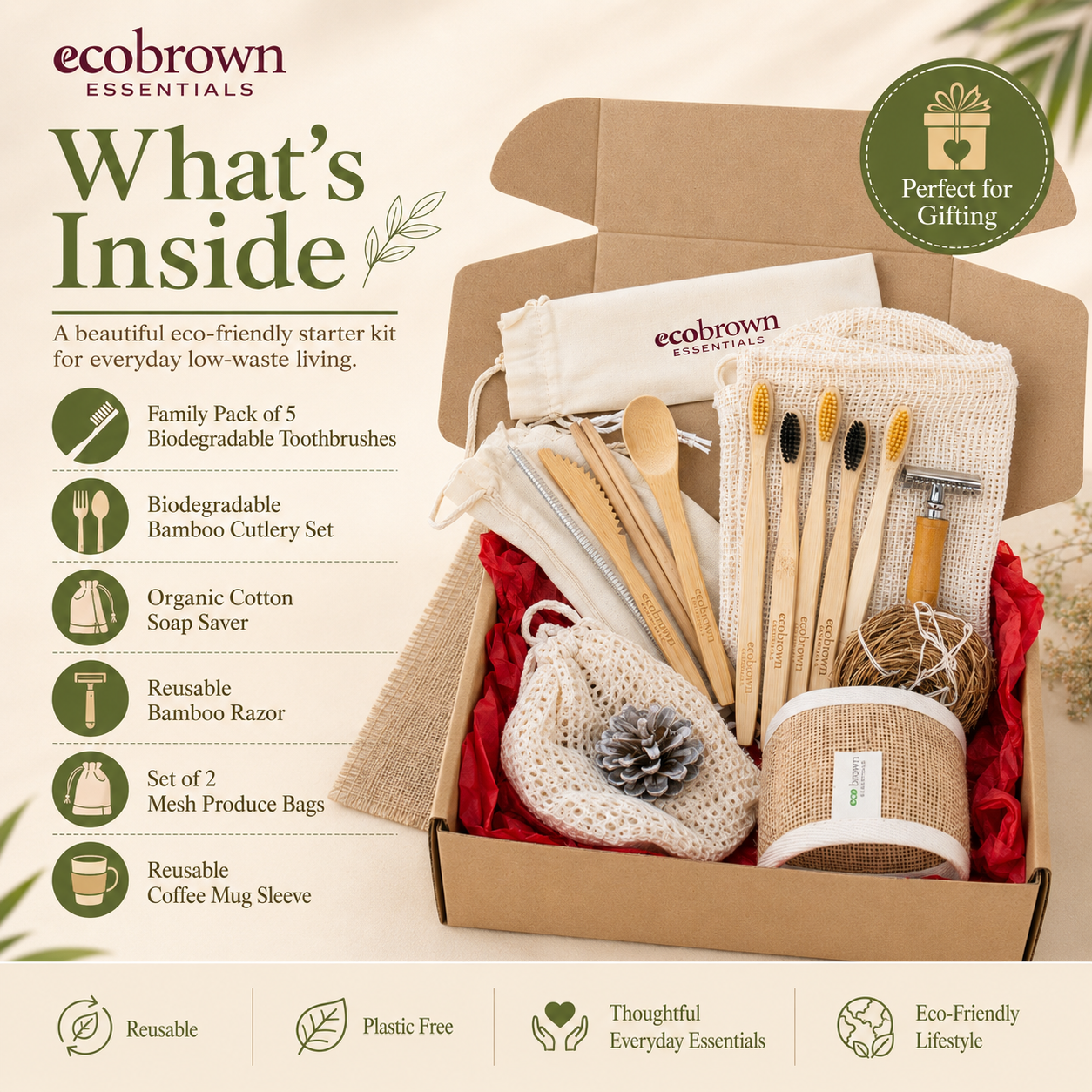 Zero Waste Starter Kit| Zero Waste Starter Bundle | Thoughtful Gift Box |Zero Waste Everyday Essentials